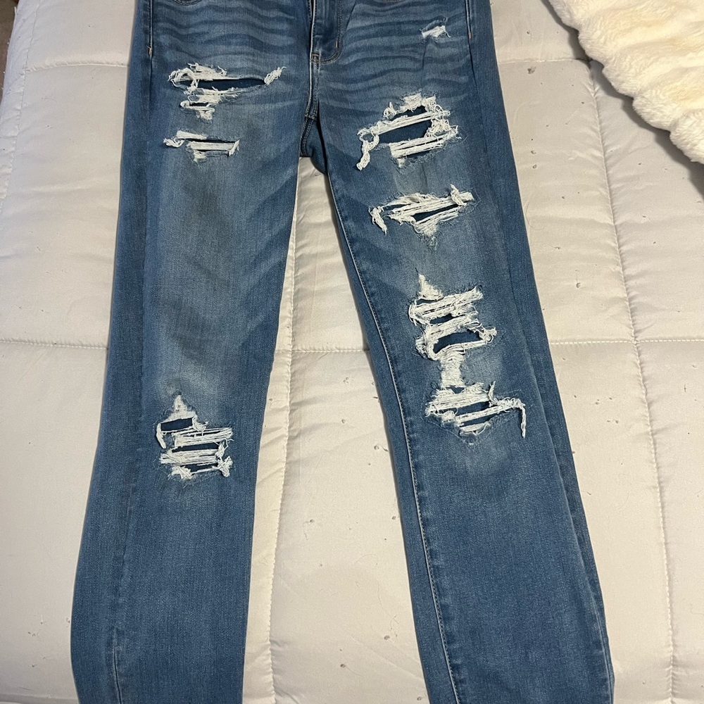 American Eagle Outfitters Blue Skinny Jeans Distressed